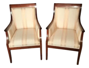 French Directoire Style Armchairs, 1880s, Set of 2