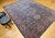 Vintage Persian Yazd Rug, Hand-Knotted Wool, Allover Floral Pattern, Navy & Red, 9x12 For Sale In Chicago - Image 6 of 18