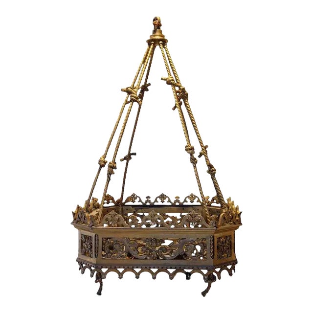 French Gilt Bronze Hanging Eight-light Pendant Light For Sale