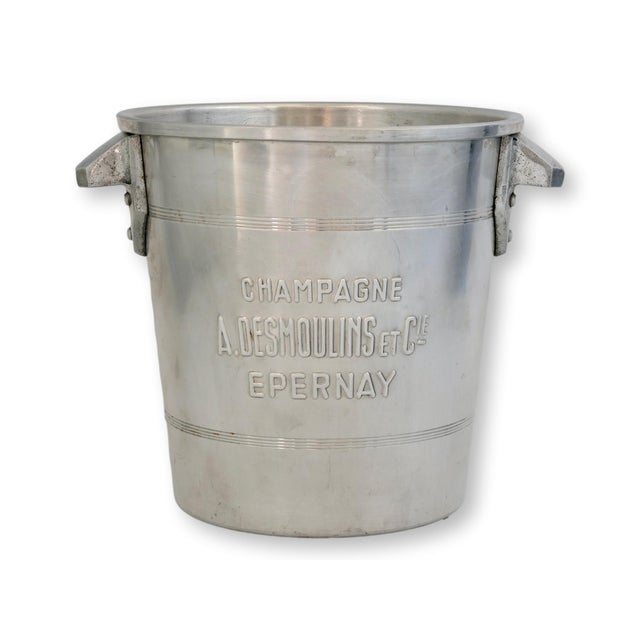 Mid 20th Century French Cast Aluminum Champagne Bucket, A. Desmoulins Epernay For Sale - Image 5 of 5