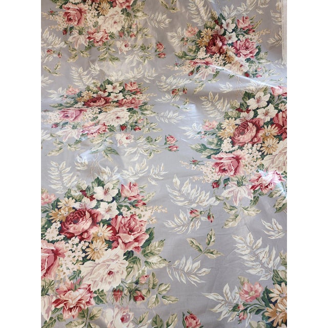 Light Gray Schumacher "Duchess Bouquet" Fabric - 14 Yards For Sale - Image 8 of 13