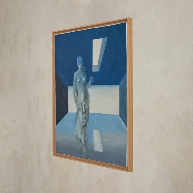 French Acrylic on Canvas Surrealism Painting, 1963 For Sale - Image 4 of 11