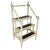 Mid-Century Italian Carved Walnut Wood and Leather 4-Step Library Ladder, 1950s For Sale - Image 9 of 9