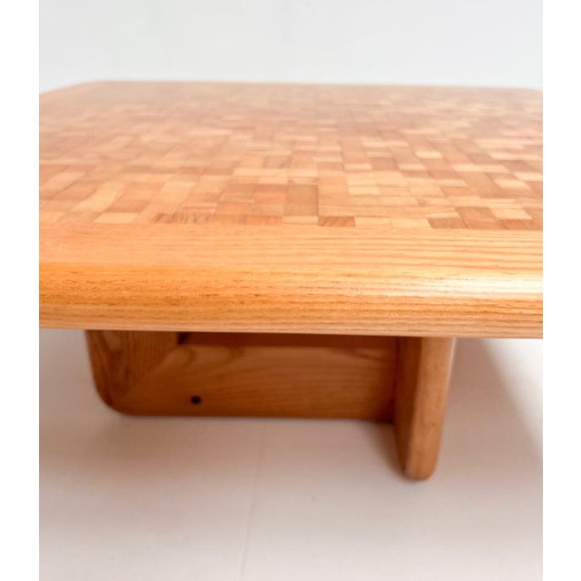Brown Beechwood and Mosaic Inlaid Coffee Table by Svend Middelboe for Tranekær Furniture, 1970s For Sale - Image 8 of 13