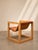 Handcrafted Suspended Leather Lounge Chair in Solid Wood For Sale - Image 4 of 5