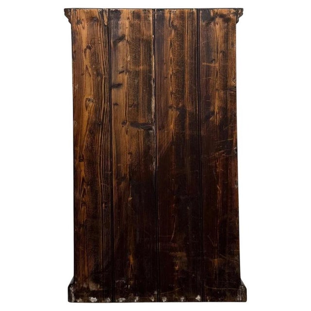 Brown Antique Early 20th Century English Edwardian Rustic Glazed Pine Vitrine For Sale - Image 8 of 11