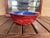 Mid Century Chinese Red Cinnabar Lacquerware & Brass Rim Scallup Landscape Bowl For Sale - Image 4 of 6