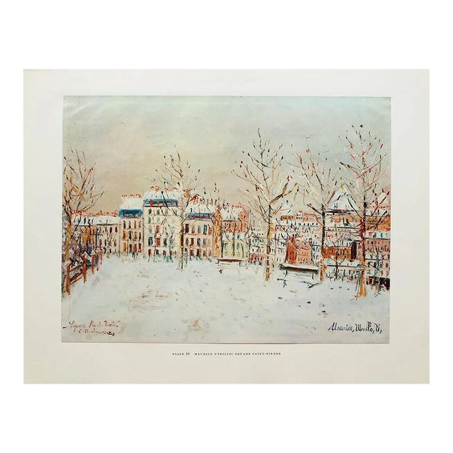 1950s After Maurice Utrillo "Square Saint-Pierre", First Edition Swiss Full-Color Print For Sale