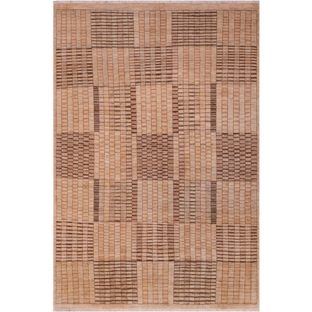 Modern Gabbeh Tan/Brown Wool Rug - 7'8'' X 9'8'' For Sale - Image 10 of 10