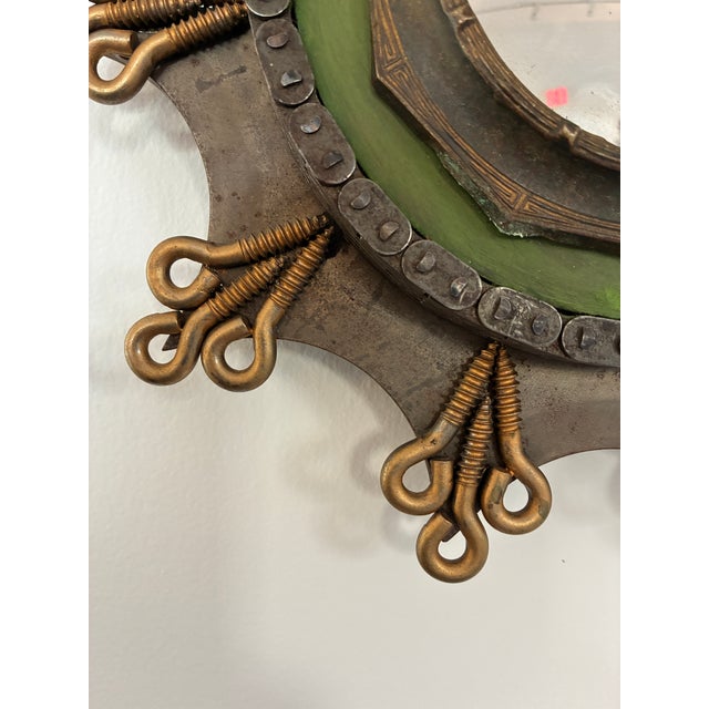 Charcoal Vintage Industrial Wall Mirror For Sale - Image 8 of 13