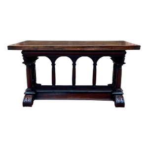 Antique French Dining Table Draw Leaf Altar Table Carved Oak Superb Mid-19th C
