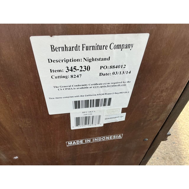 Brown Bernhardt Vestige 3-Drawer Nightstands- Pair For Sale - Image 8 of 8
