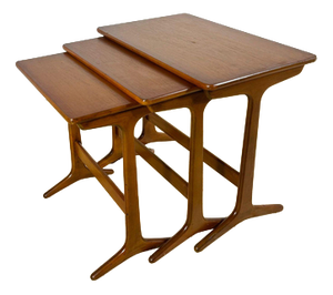 Vintage Danish Teak Nesting Tables, 1960s, Set of 3