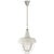 Thomas O'Brien for Visual Comfort Signature Henry Industrial Hanging Light in Polished Nickel & White Shade with Industrial Prismatic Glass For Sale