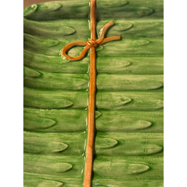 Ceramic Vintage Majolica Asparagus Platter Olfaire Portugal For Sale - Image 7 of 10