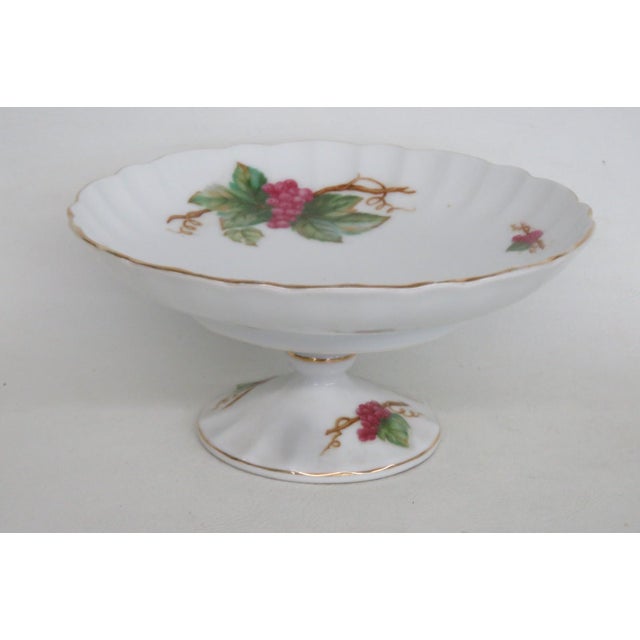 Traditional May Wine by Barrington Porcelain Pedestal Plate Compote Candy Dish Stand 5106b For Sale - Image 3 of 17