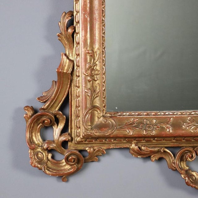 Carved and Gilded Wood Mirror For Sale - Image 6 of 12