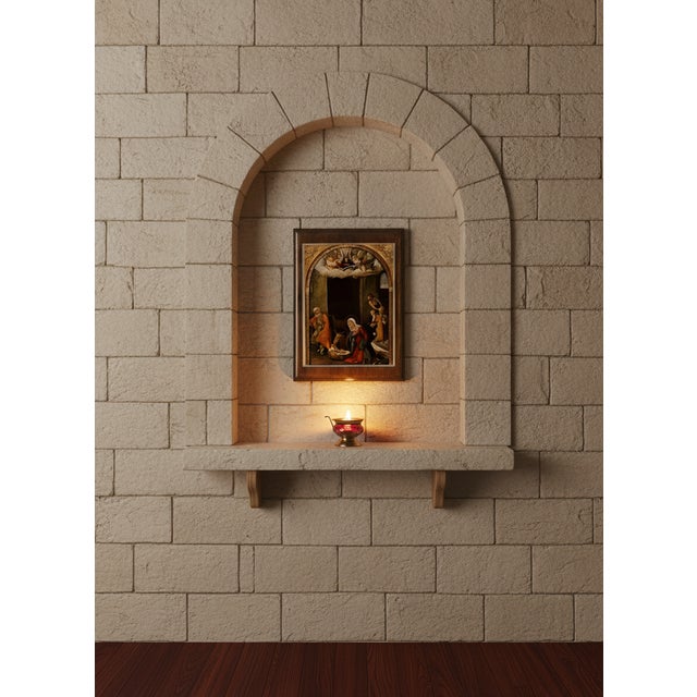 The image provided is a wood plaque three-dimensional effect reproduction of an artwork titled The Adoration of the...