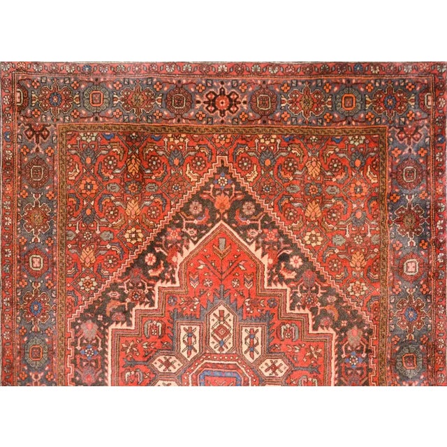 Red Vintage Persian Hamadan Rug For Sale - Image 8 of 13