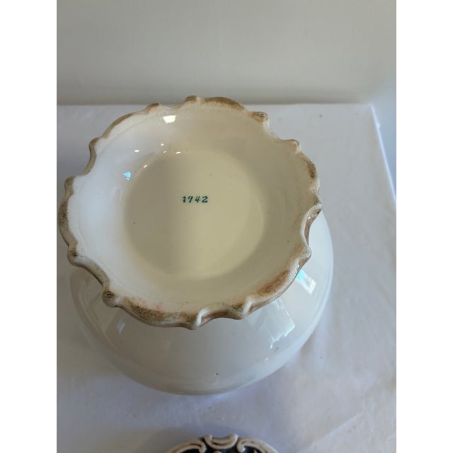 White Vintage Lefton Majolica Style Canister With Liid For Sale - Image 8 of 12