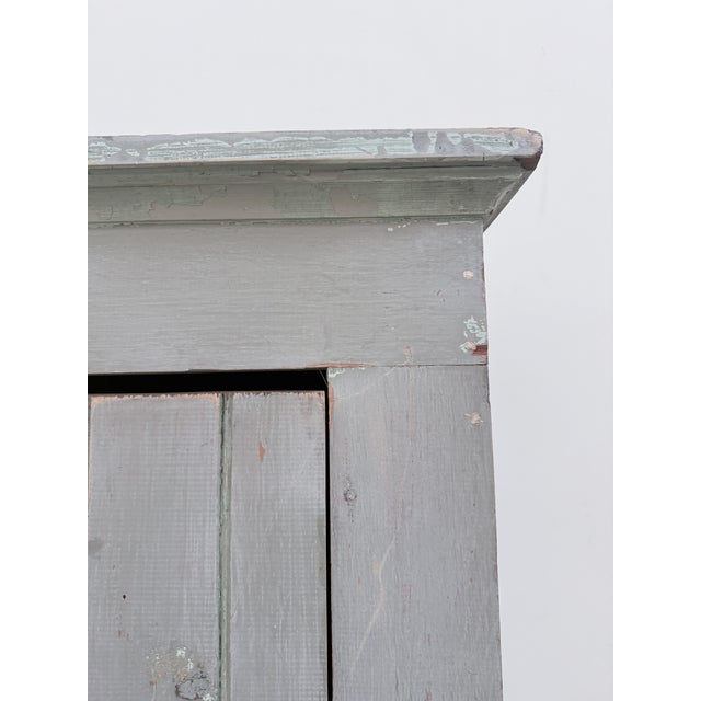 Antique 19th Century Painted Pine Pantry Cabinet For Sale - Image 4 of 13