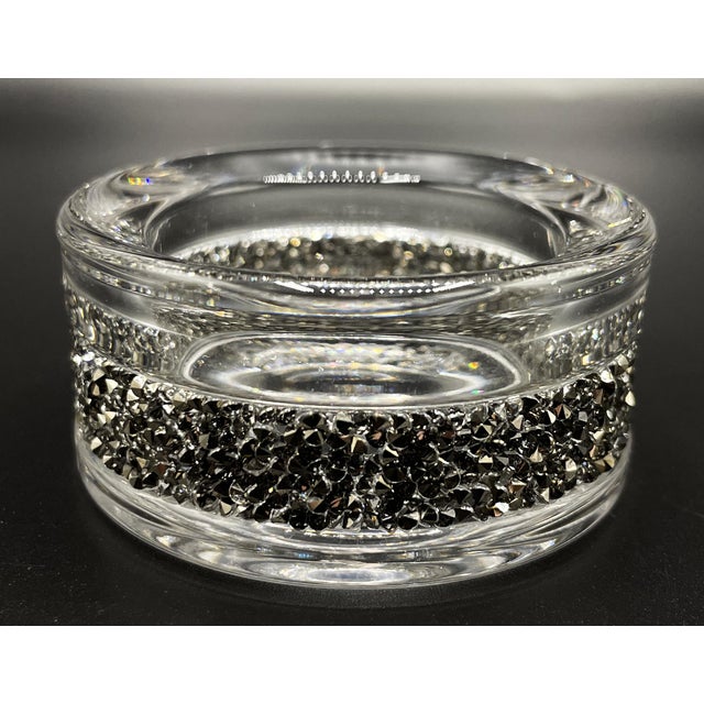 Black Black Crystal Candleholder from Swarovski, 1980s For Sale - Image 8 of 10