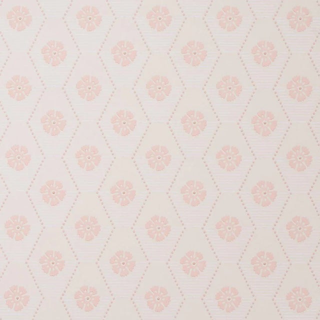 Sample - Schumacher Hive Bloom Wallpaper in Blush For Sale