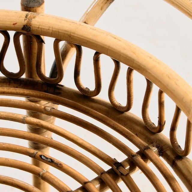 Brown Bamboo and Rattan Trolley, 1960s For Sale - Image 8 of 11