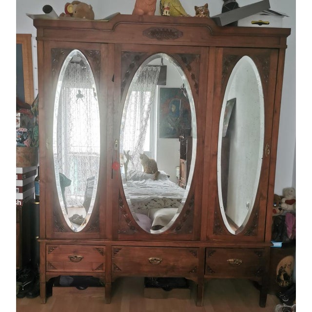Vintage Wardrobe in Cherry, 1920s For Sale - Image 18 of 18