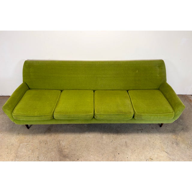 Mid Century Danish Modern Dux Folke Ohlsson Style 4-Seat Sofa in Chartreuse Green For Sale - Image 9 of 12