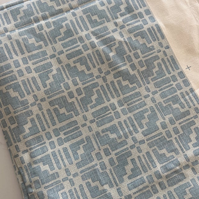 Fermoie Designer Pale Sky Blue Linen Cotton Fabric- 1 3/4 Yards For Sale In New York - Image 6 of 7