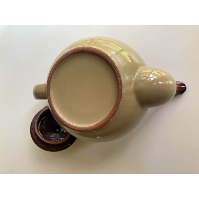 Vintage Brown and Taupe Colors Tea Pot For Sale - Image 4 of 6