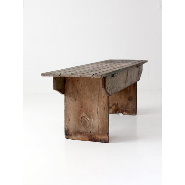Antique Primitive Farmhouse Bench For Sale - Image 18 of 18