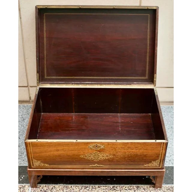 Antique Wedding Chest With Bronze Inlay on a Custom Stand-France, C. 1860 For Sale - Image 4 of 9