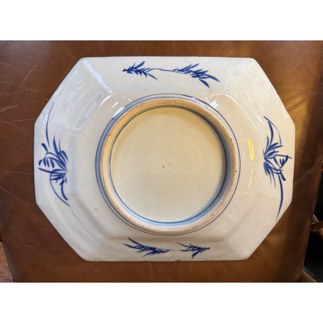 Blue Antique 19th Century Blue and White Imari Platter For Sale - Image 8 of 8