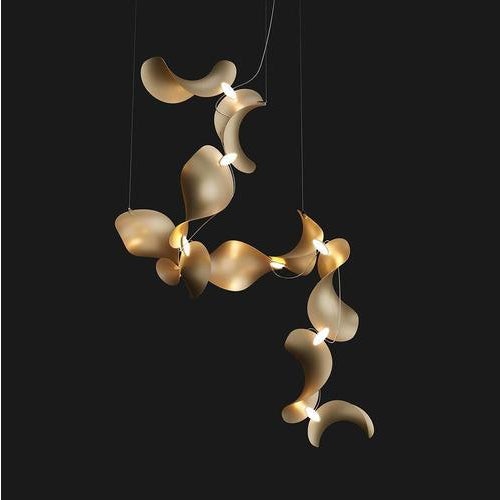 Dune 10 Spiral Pendant Light in Silver Anodized Aluminum by Moss Objects For Sale - Image 4 of 18