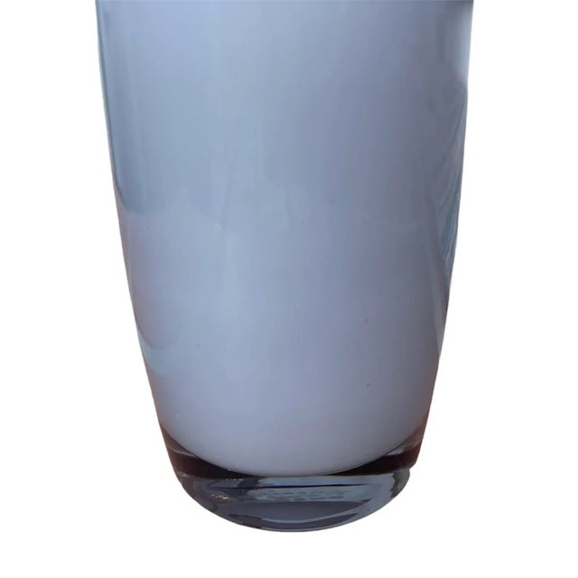 Postmodern 1980s Vintage Johanfors Milk Glass Vase, Sweden For Sale - Image 3 of 5