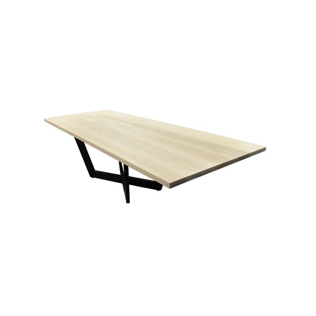 Diamont Rectangular Solid White Oak Dining Table Natural 84" For Sale - Image 4 of 7