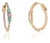 VRJewels 2.39ct Emerald Pink Sapphire & Diamond Snap Back Hoops in 18k Gold- 2 Pieces For Sale