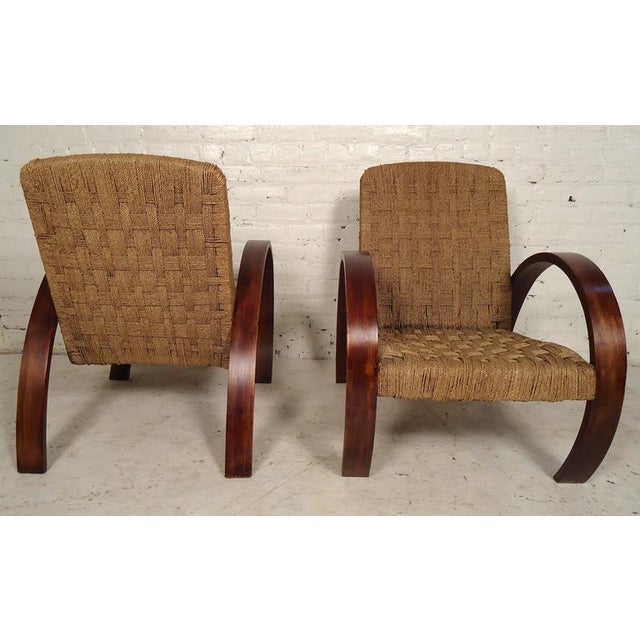 Chestnut Mid-Century Modern Rope Lounge Chairs in the Style of Bas Van Pelt For Sale - Image 8 of 12