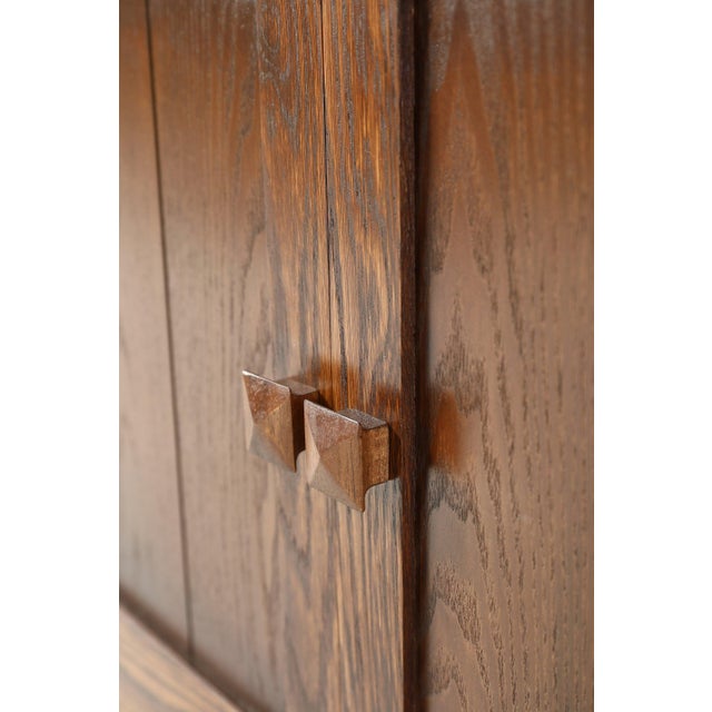 Wood Mission Oak Cabinet - Walnut For Sale - Image 7 of 10