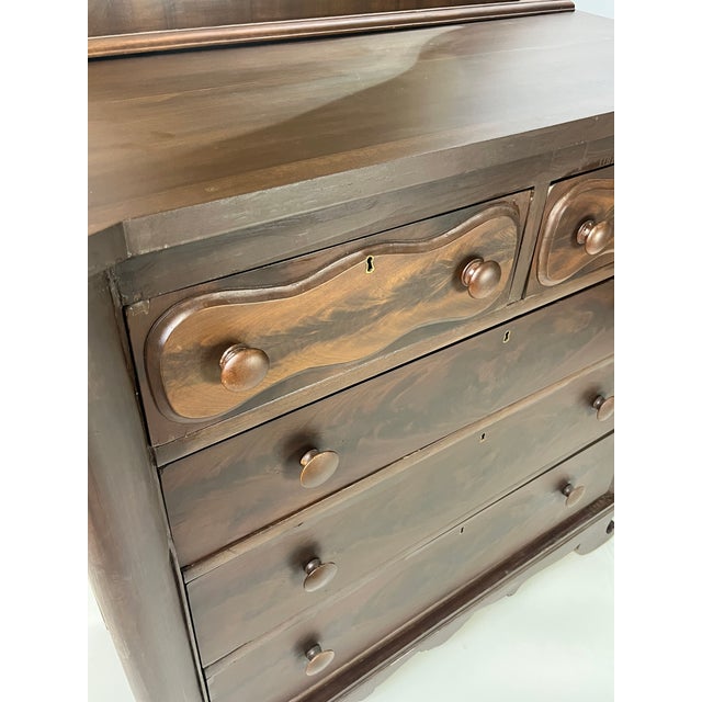 Antique American Empire Flame Mahogany Dresser For Sale - Image 17 of 17