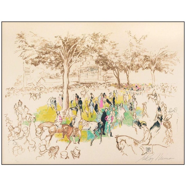 Abstract Expressionism Late 20th Century Ascot Paddock, LeRoy Neiman For Sale - Image 3 of 7