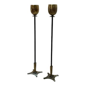 1950s Torchiere Floor Lamps in the Style of Tommi Parzinger - Set of 2
