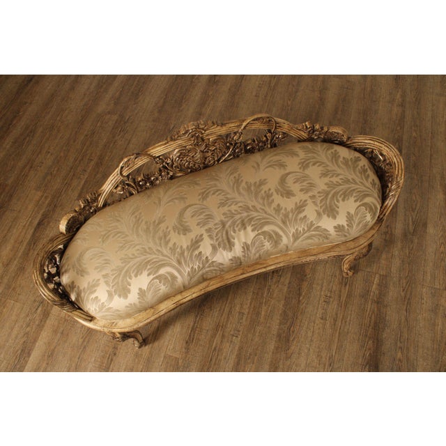 Late 20th Century Italian Rococo Style Antiqued Window Bench For Sale - Image 18 of 18