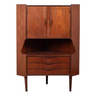 Mid-Century Danish Teak Corner Cabinet, 1960s For Sale