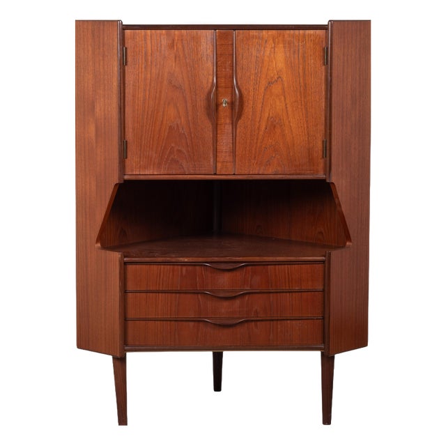 Mid-Century Danish Teak Corner Cabinet, 1960s For Sale