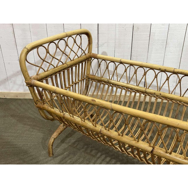 Rattan Baby Bed, 1960s For Sale - Image 10 of 12