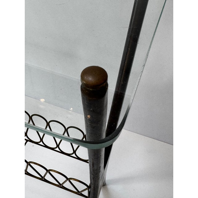 Cesare Lacca Italian Console Table in Walnut, Brass, Italy 1950s For Sale - Image 14 of 17