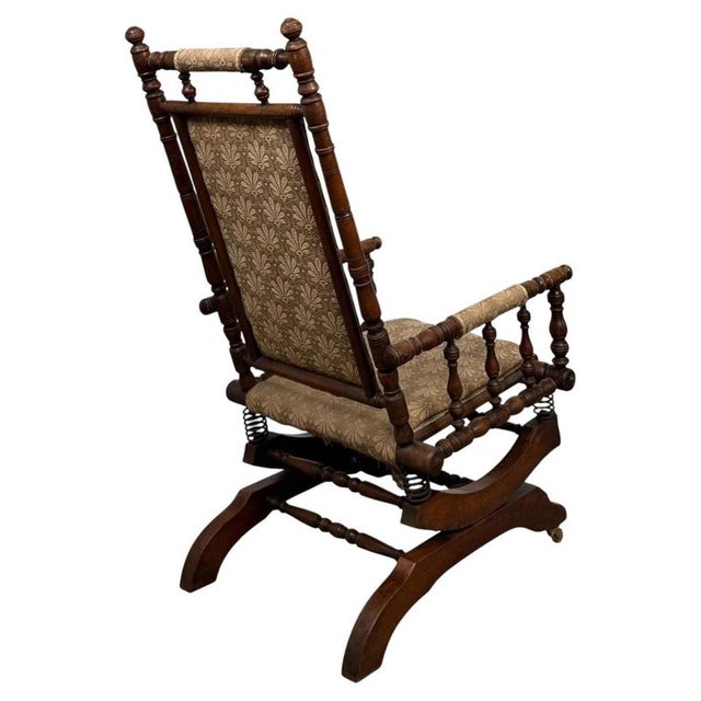 Antique American Beech Rocking Chair, 1890s For Sale - Image 9 of 13